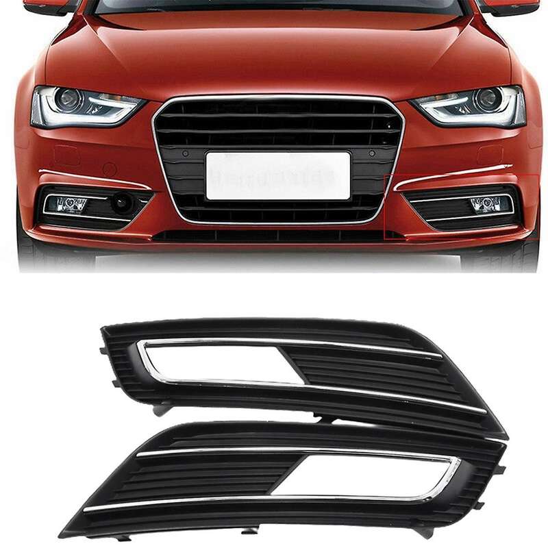 2pcs Left & Right Fog Light Grille Cover for 2013-2016 A4 8k0807681k 8k0807682k