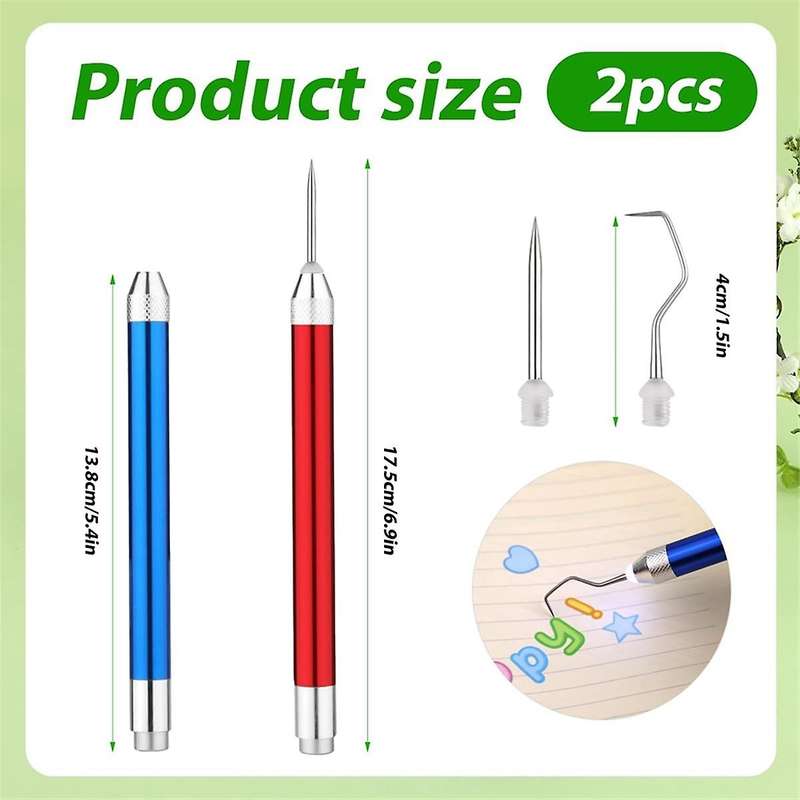 2pcs Led Weeding Tools for Vinyl, Vinyl Weeding Tool with 2 Different Hooks Lighted Weeding Tool Cr