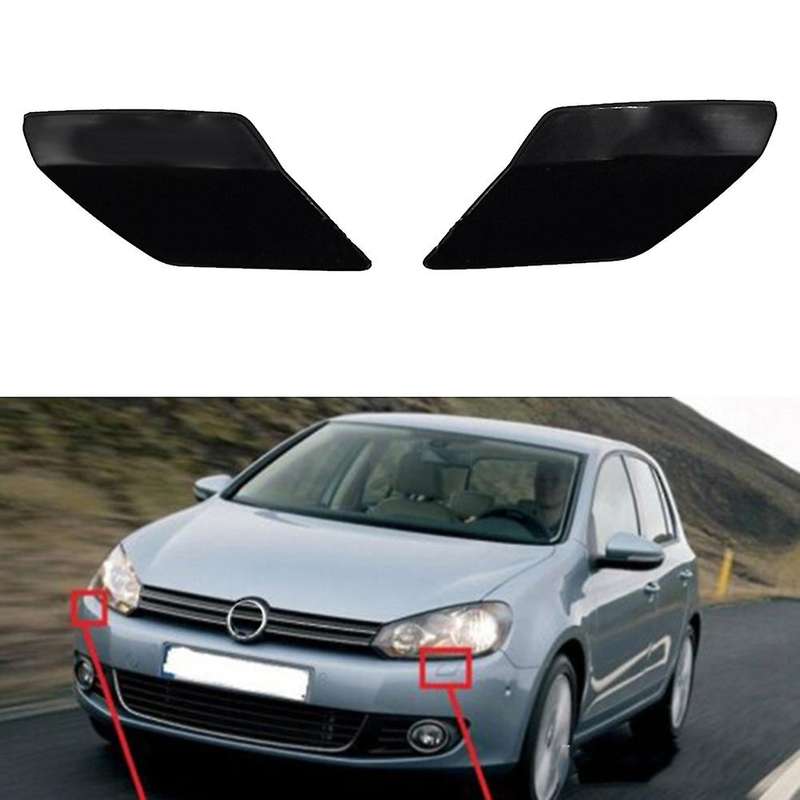 2Pcs Left + Right Front Bumper Headlight Washer Nozzle Jet Cover Caps for Golf VI 6 MK6 5K0955109C 5