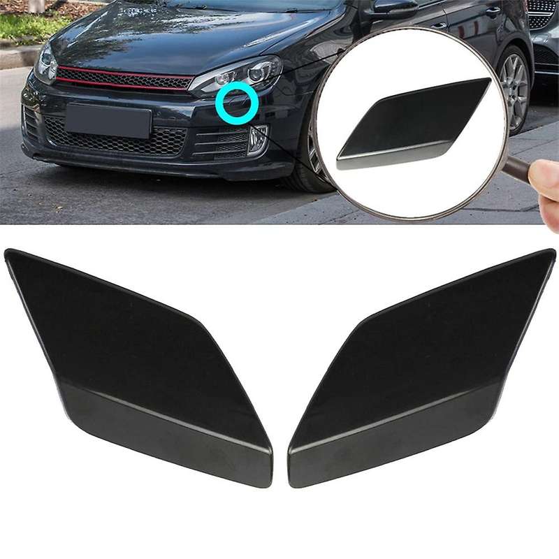 2Pcs Left + Right Front Bumper Headlight Washer Nozzle Jet Cover Caps for Golf VI 6 MK6 5K0955109C 5