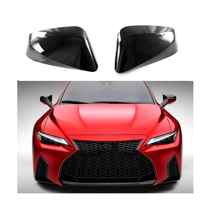 2pcs Left+right Bright Black Door Mirror Cover Rear View Mirror Housing for 350 Rx350h 500 2022-202