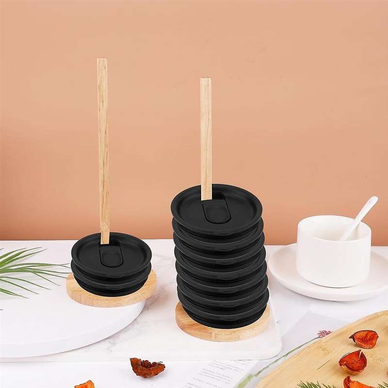 2pcs Lid Organizers, Space-saving Design Detachable Cup Lid Organizer Wooden Lid Storage Rack Stand