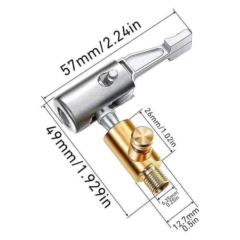2Pcs Lock on Air Chuck Tire Inflator,Metal Locking Tire Air Chuck with Air Release Valve,8mm Standar
