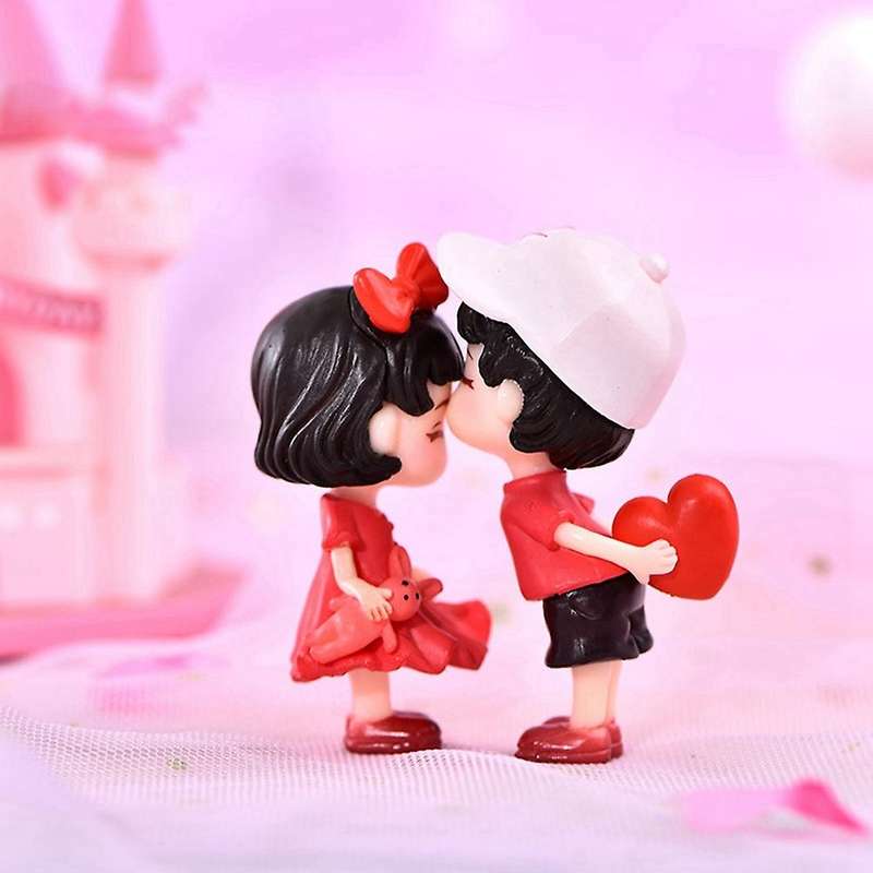 2pcs Lover Figures Couple Miniature Desktop Home Decor People Boy Model Princess Fairy Garden Figur