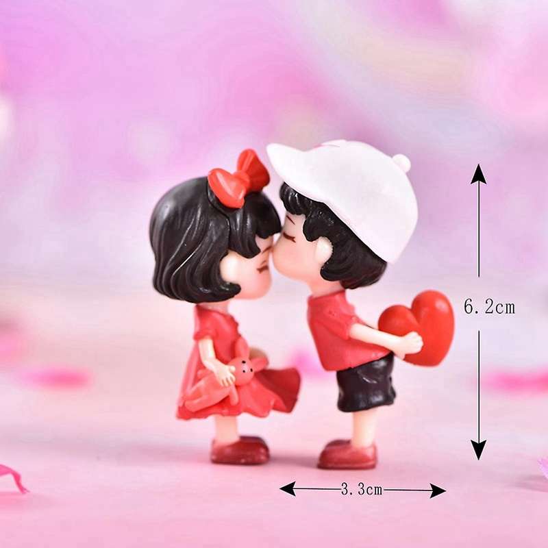 2pcs Lover Figures Couple Miniature Desktop Home Decor People Boy Model Princess Fairy Garden Figur