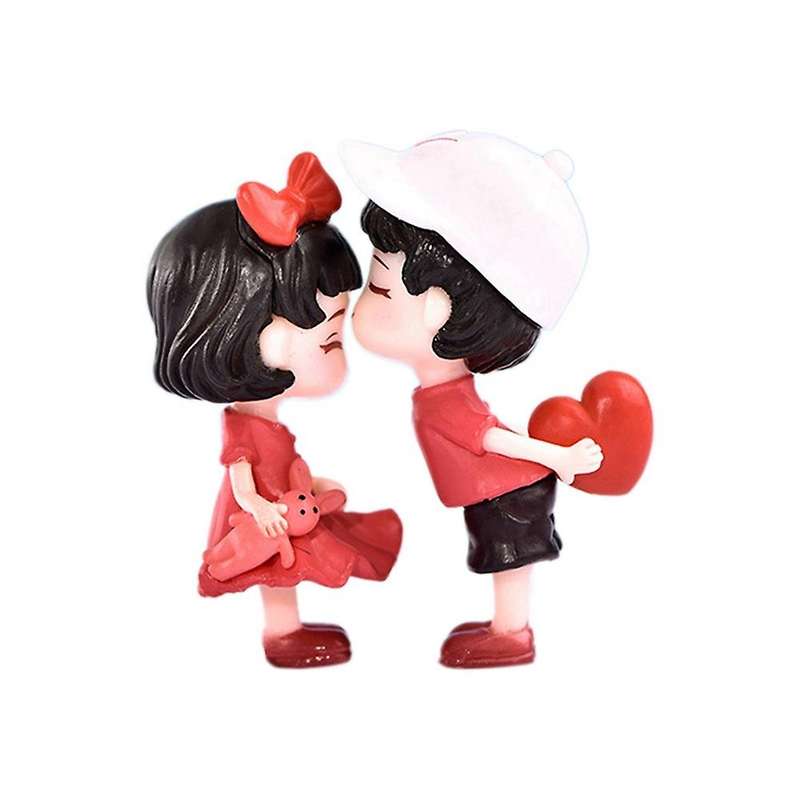 2pcs Lover Figures Couple Miniature Desktop Home Decor People Boy Model Princess Fairy Garden Figur