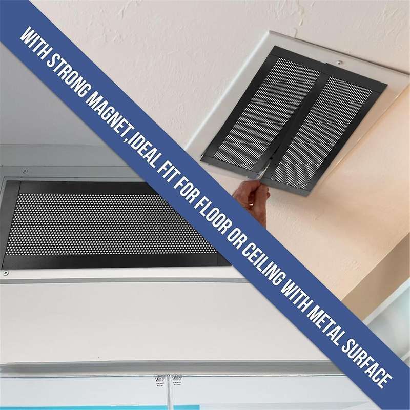 2Pcs Magnetic Floor Ventilation Cover 4x10Inch Air Ventilation Screen Cover PVC for Wall Ceiling Flo