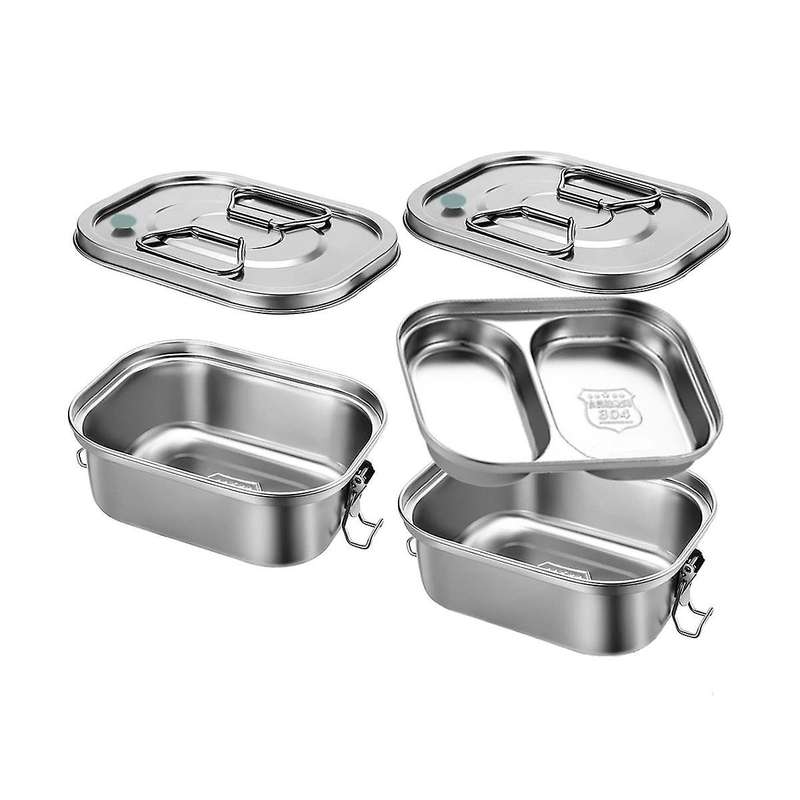 2pcs Lunch Box Stainless Steel Lunch Box Kids Adult Double Wall Metal Lunch Box Container with Airt