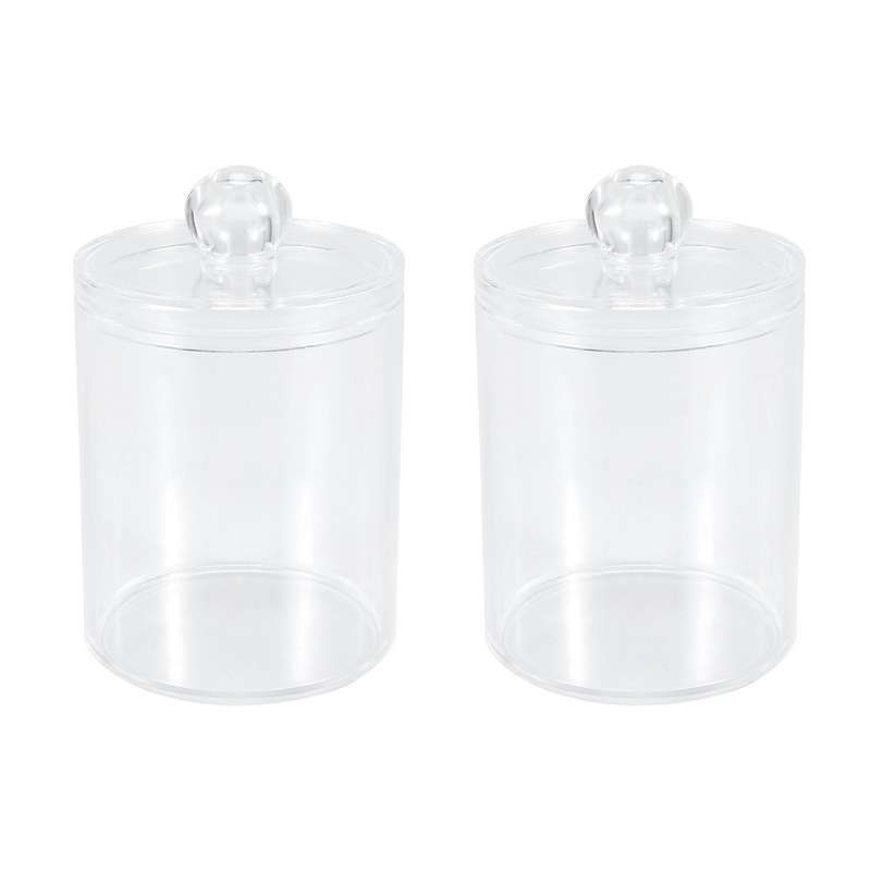 2pcs Makeup Organizer Storage Box Bathroom Accessories Cotton Swab Bath Salt Cotton Ball Acrylic St