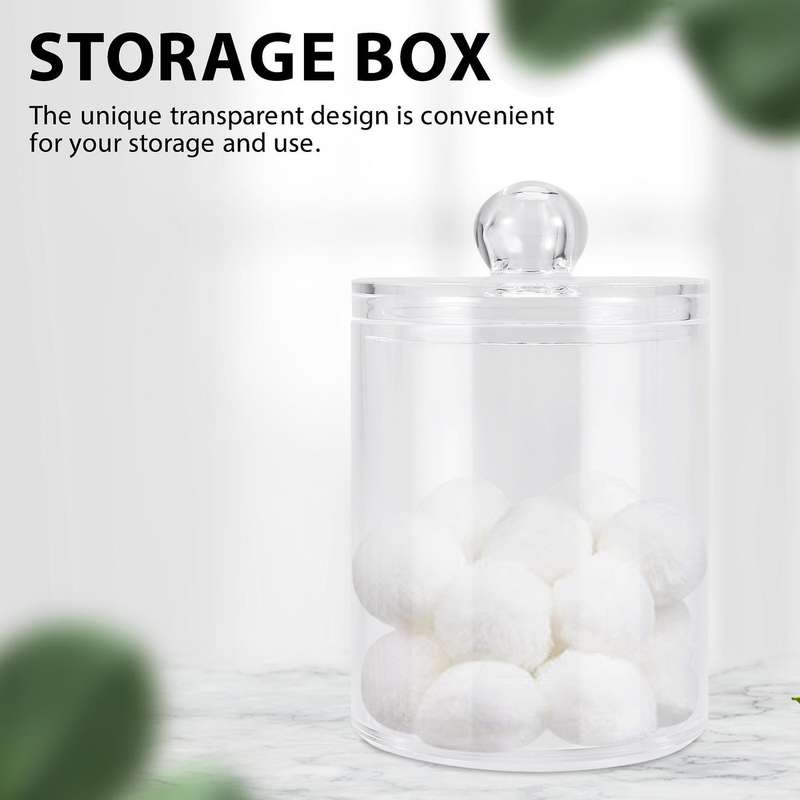 2pcs Makeup Organizer Storage Box Bathroom Accessories Cotton Swab Bath Salt Cotton Ball Acrylic St
