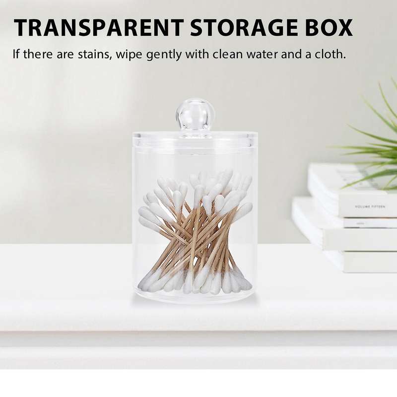 2pcs Makeup Organizer Storage Box Bathroom Accessories Cotton Swab Bath Salt Cotton Ball Acrylic St
