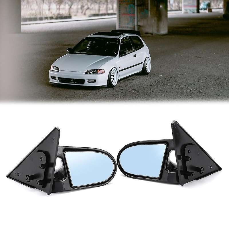 2Pcs Manual Adjustment Car Rear View Wing Side Mirror for Eg 2Dr 1992-1995 Black