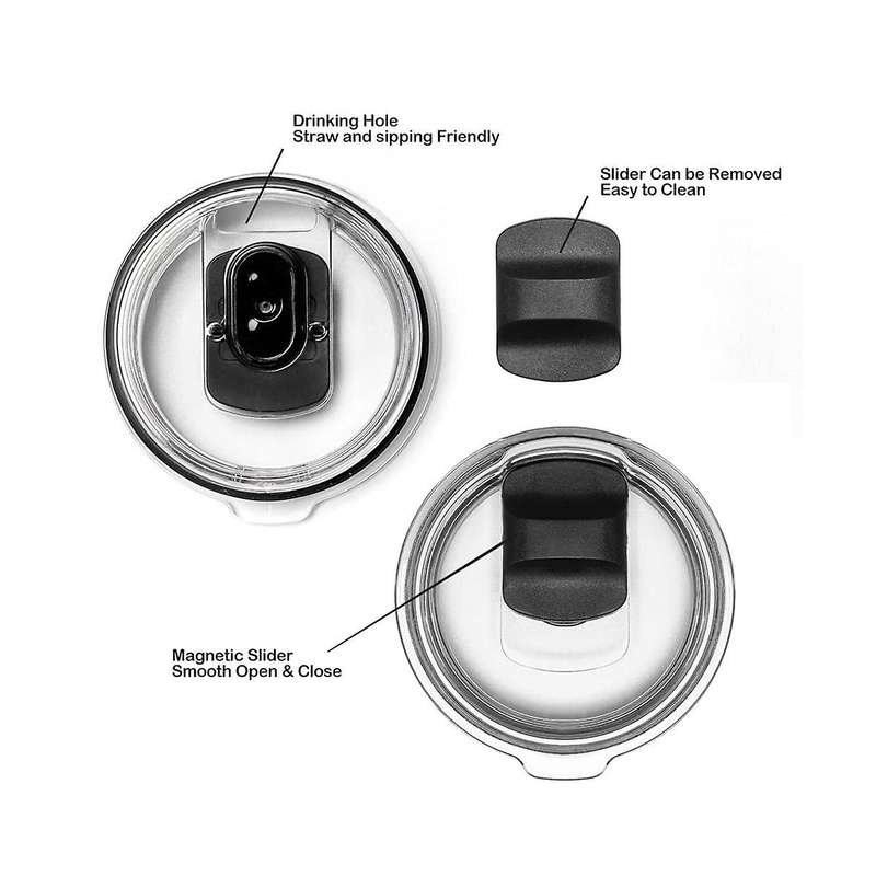 2pcs Magnetic Spill Proof Tumbler Lid Replacement for Rambler, Zark Trail,old Style Replacement Lid