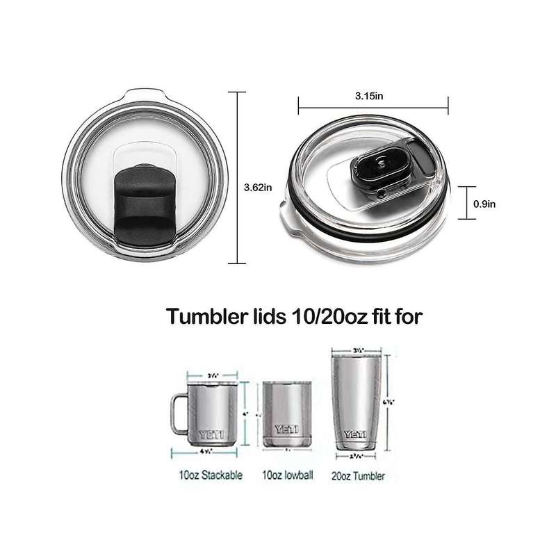 2pcs Magnetic Spill Proof Tumbler Lid Replacement for Rambler, Zark Trail,old Style Replacement Lid