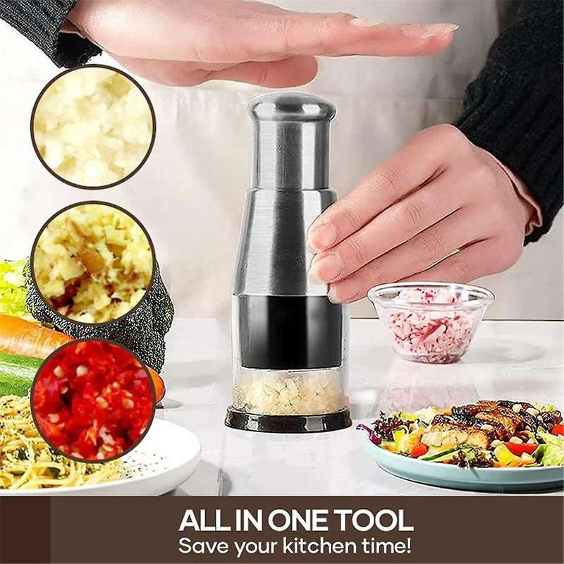 2PCS Manual Pressed Chopper Manual Pressed Chopper Manual Pressed Garlic Chopper Mini Manual Presse