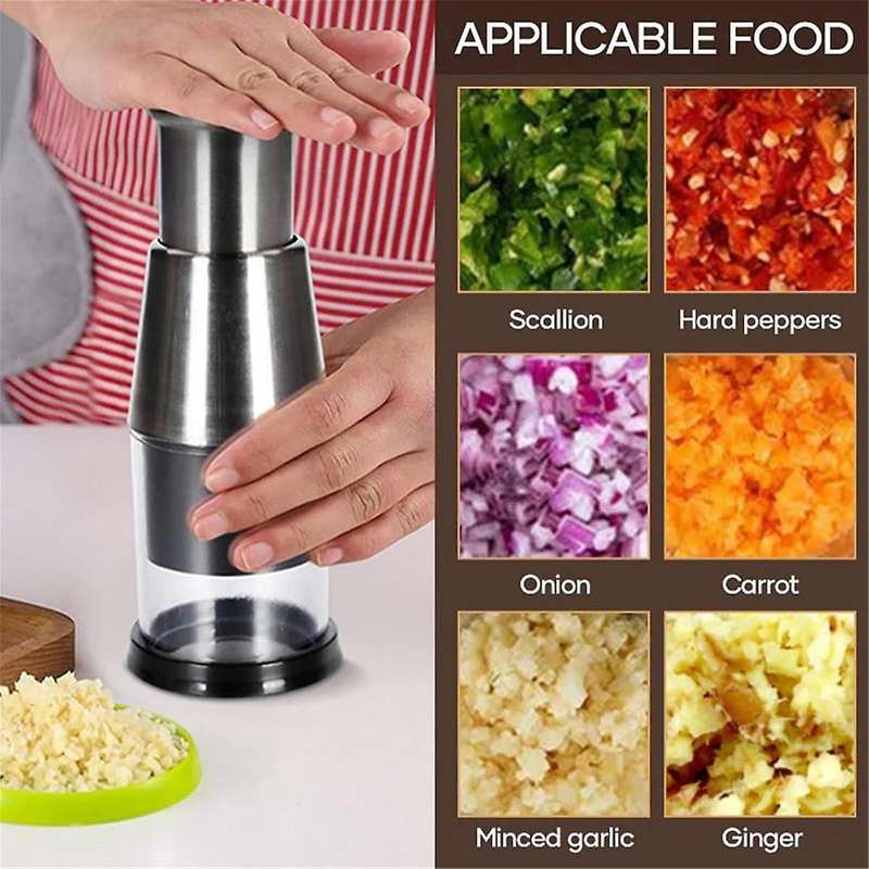 2PCS Manual Pressed Chopper Manual Pressed Chopper Manual Pressed Garlic Chopper Mini Manual Presse
