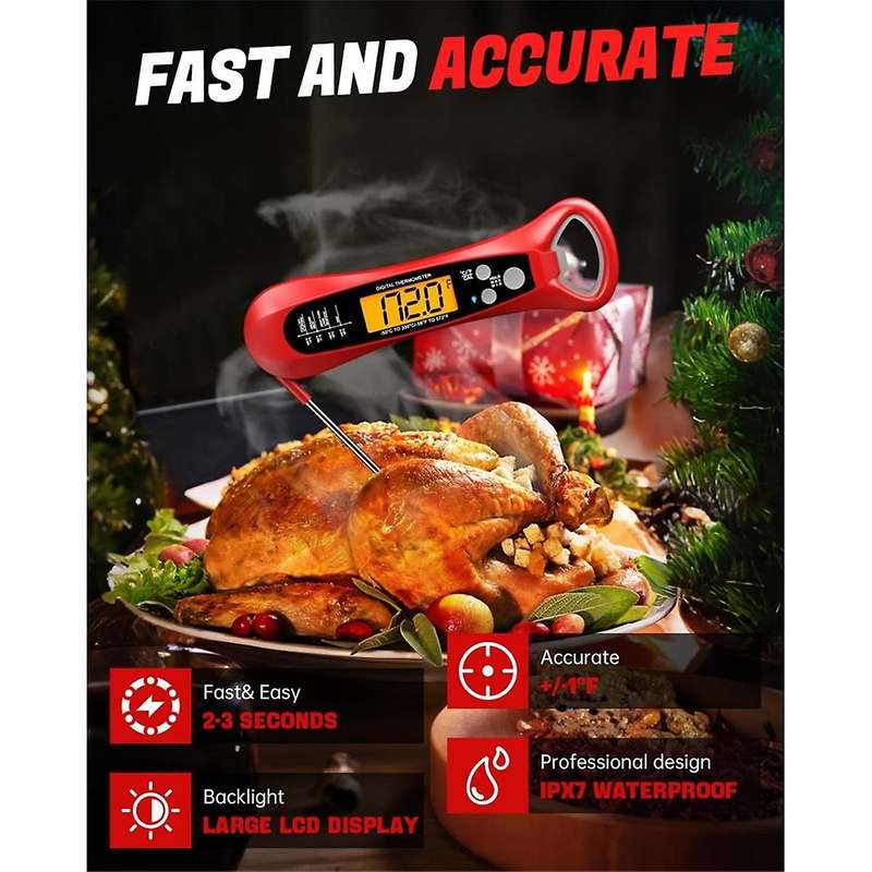 2PCS Meat Thermometer Digital Instant Read Meat Thermometer for Grill and Cooking Food Thermometer