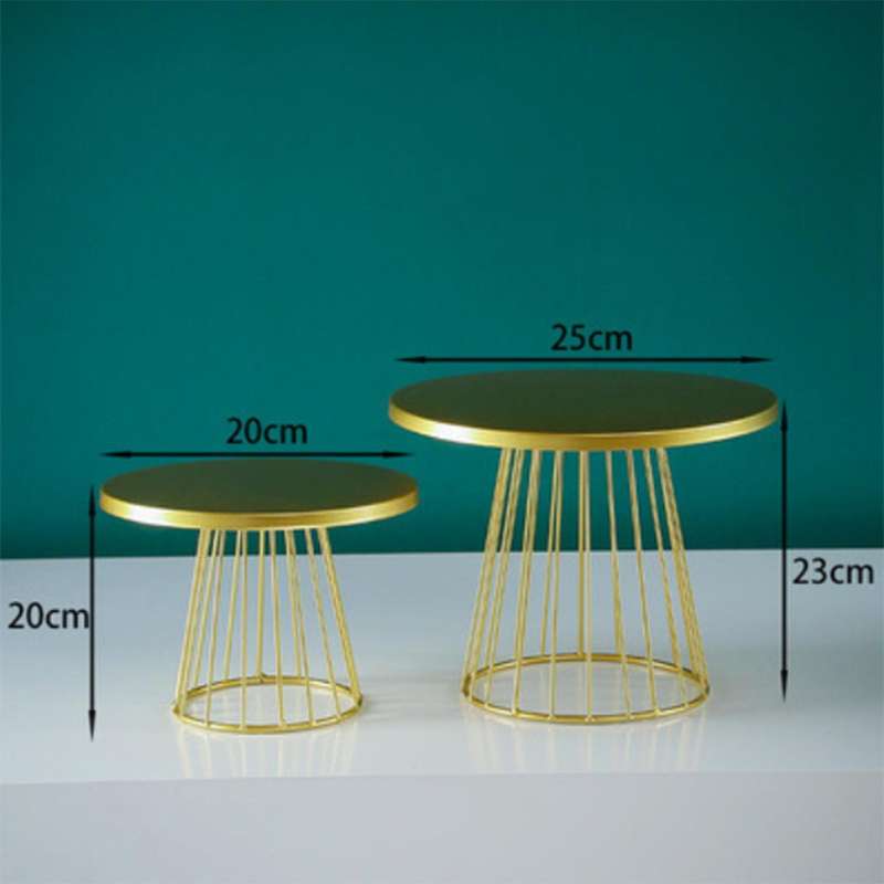 2pcs Metal Cake Stands,8/10 Inch Pillar Style Cupcake Display Stand Dessert Tray Pie Plates for Bak