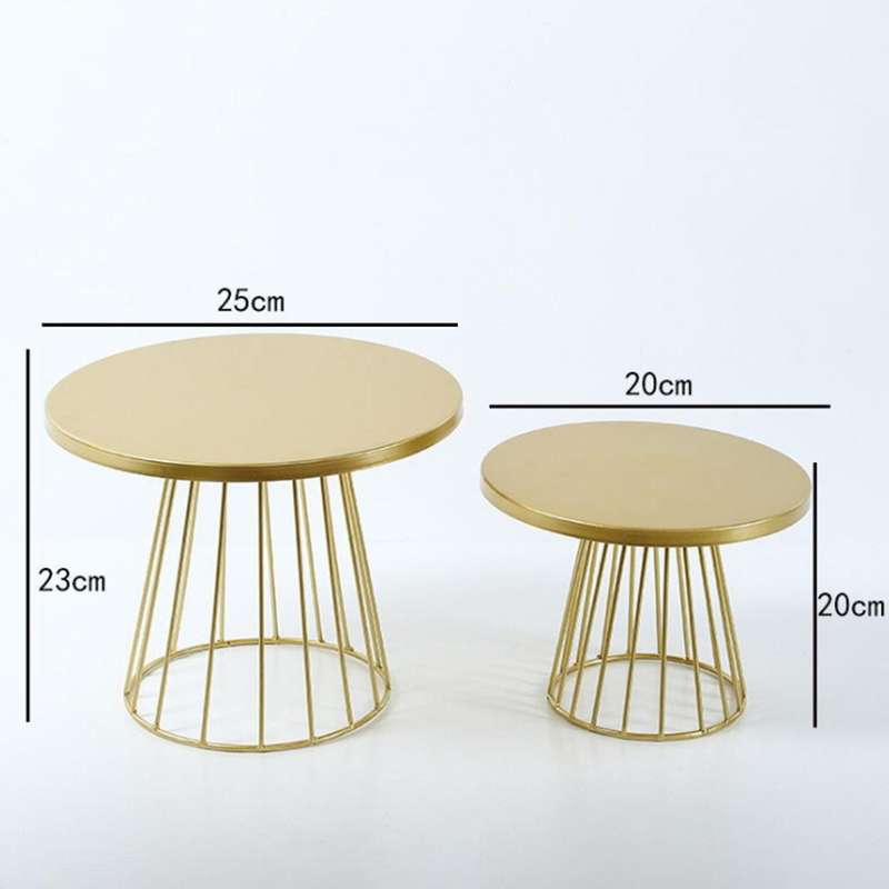 2pcs Metal Cake Stands,8/10 Inch Pillar Style Cupcake Display Stand Dessert Tray Pie Plates for Bak