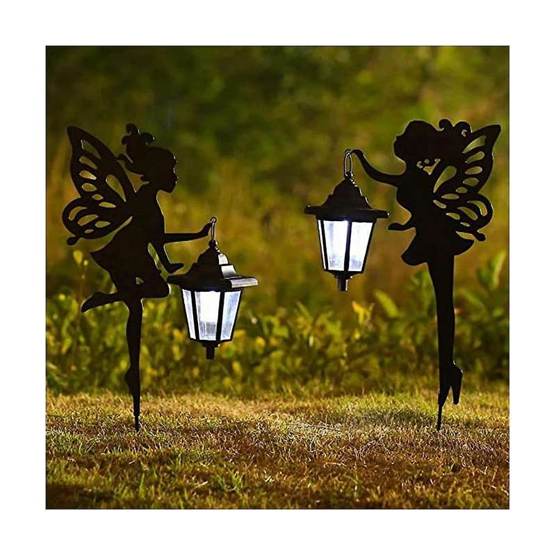 2pcs Metal Fairy Solar Light Outdoor Decoration Metal Fairy Garden Stake Stake Light for Lawn,patio,