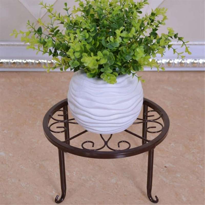 2PCS Metal Potted Plant Stand Flower Pot Round Rustproof Iron Planter Holder Rack Heavy Duty Wrough