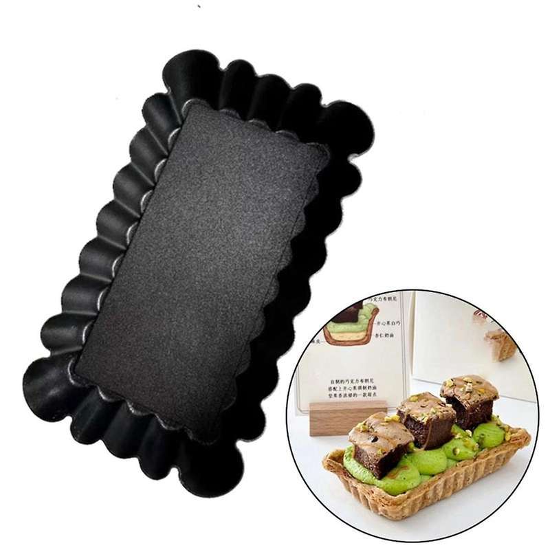 2Pcs Mini 0.6mm Non-Stick Carbon Steel Cream Pie Baking Cake Mold for Pies, Cheese Cakes, Quiche Pan