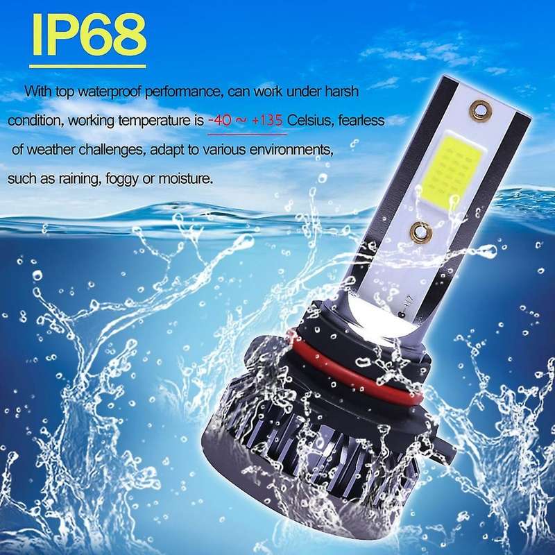 2Pcs Mini 1400W LED Headlight Bulbs Conversion Kit FOG Driving Light Hi-Low Lamps DRL 6000K White-Pl