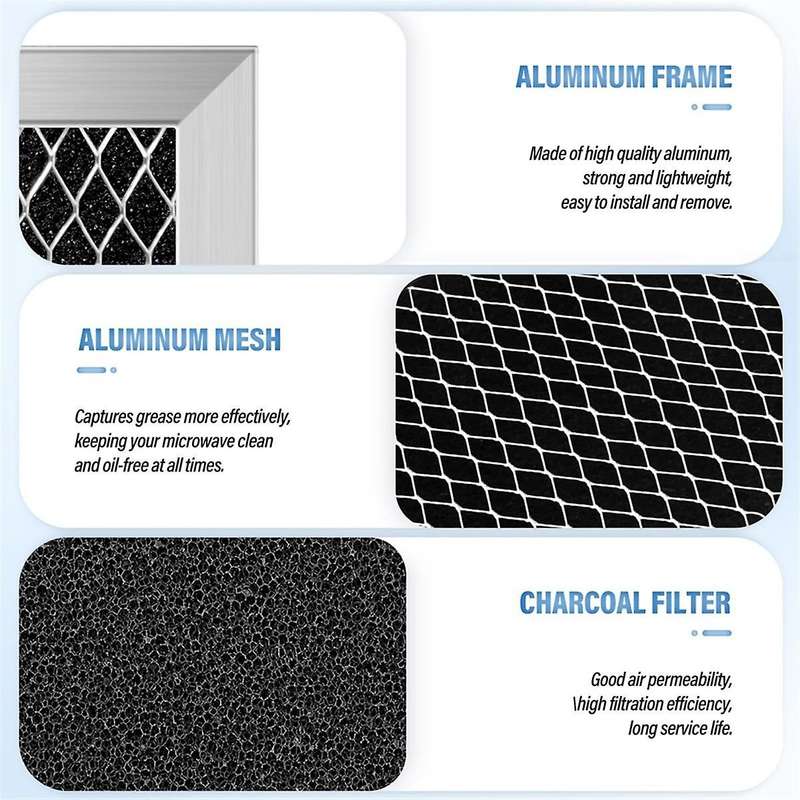 2Pcs Microwave Charcoal Filter Replacement for Jx81L Wb02X11550 Microwave Filter Replacement 10Inch