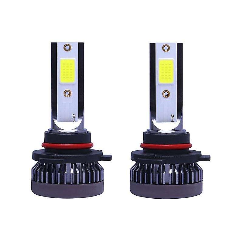 2Pcs Mini LED Headlight Bulbs Conversion Kit FOG Driving Light Hi-Low Lamps DRL 3000K Yellow-Plug an