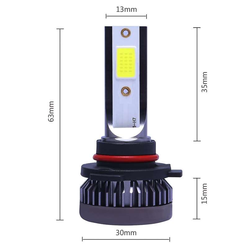 2Pcs Mini LED Headlight Bulbs Conversion Kit FOG Driving Light Hi-Low Lamps DRL 3000K Yellow-Plug an