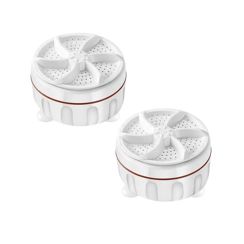 2pcs Mini Washing Machine Usb Two-way Rotating Turbine Portable Washing Machine for Sock Underwear