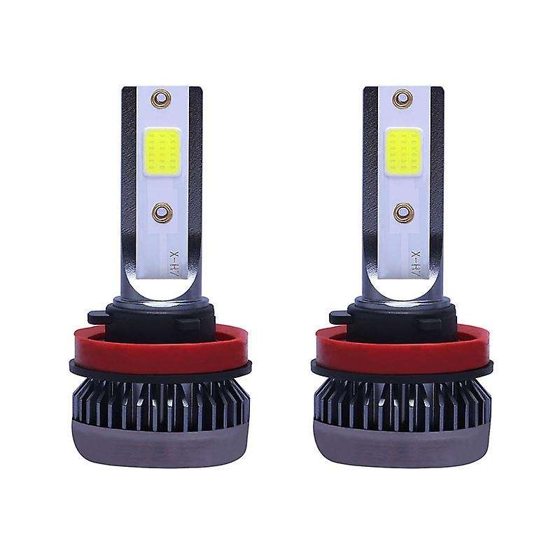 2Pcs Mini LED Headlight Bulbs Conversion Kit FOG Driving Light Hi-Low Lamps DRL 3000K Yellow-Plug an