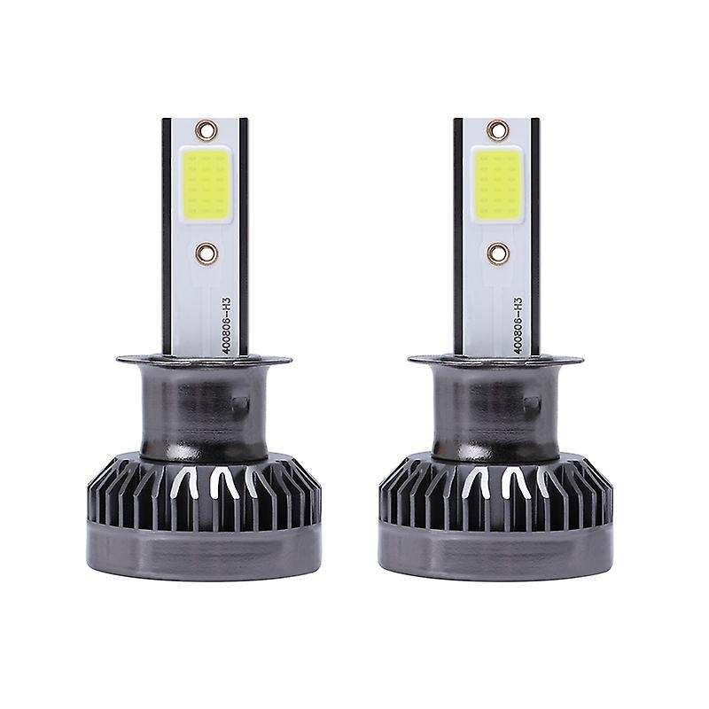 2Pcs Mini LED Headlight Bulbs Conversion Kit FOG Driving Light Hi-Low Lamps DRL 3000K Yellow-Plug an