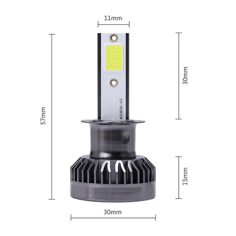 2Pcs Mini LED Headlight Bulbs Conversion Kit FOG Driving Light Hi-Low Lamps DRL 3000K Yellow-Plug an