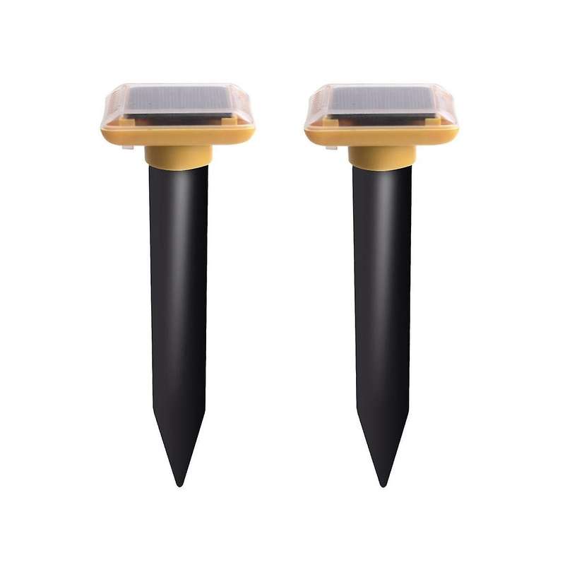 2pcs Mole Repellent Solar Ultrasonic Vole Repellent Outdoor Pest Mole Repellent Solar Powered