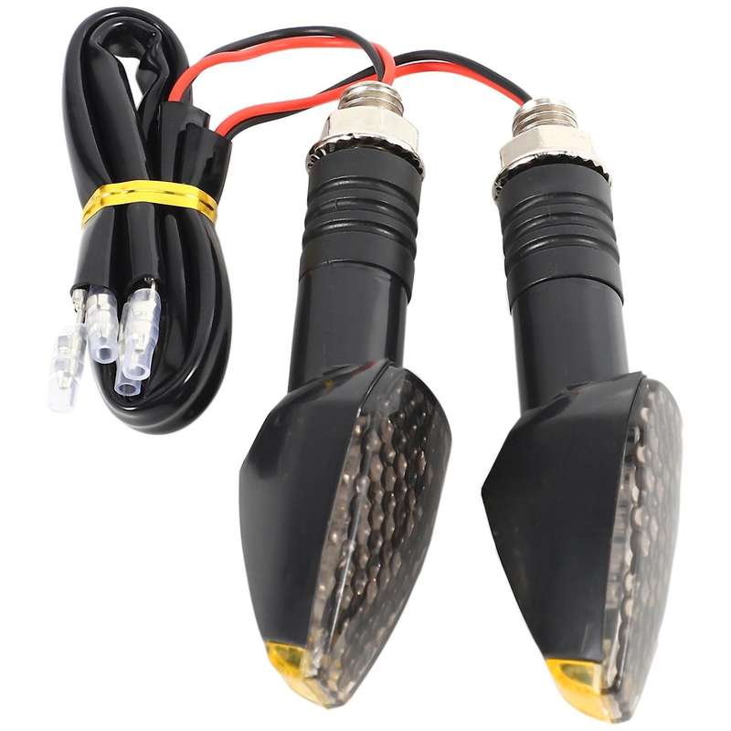 2Pcs Motorcycle 10LED Little Red Riding Hood Signal Turn Signal Yellow Light Black