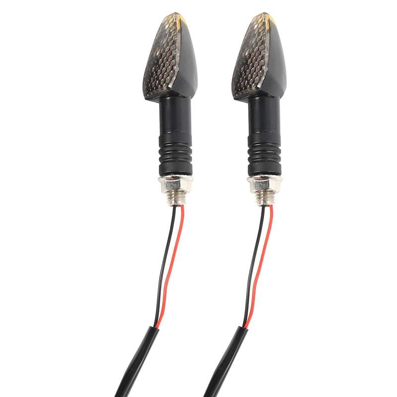 2Pcs Motorcycle 10LED Little Red Riding Hood Signal Turn Signal Yellow Light Black
