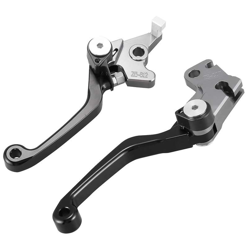 2Pcs Motorcycle Brake Lever Handle CNC Motorcycle Clutch Brake Lever Handle Black for KLx250 D-Track
