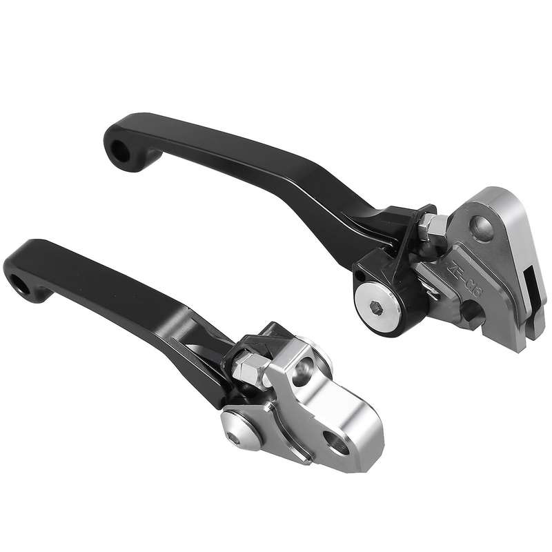 2Pcs Motorcycle Brake Lever Handle CNC Motorcycle Clutch Brake Lever Handle Black for YZ125 YZ250 RM