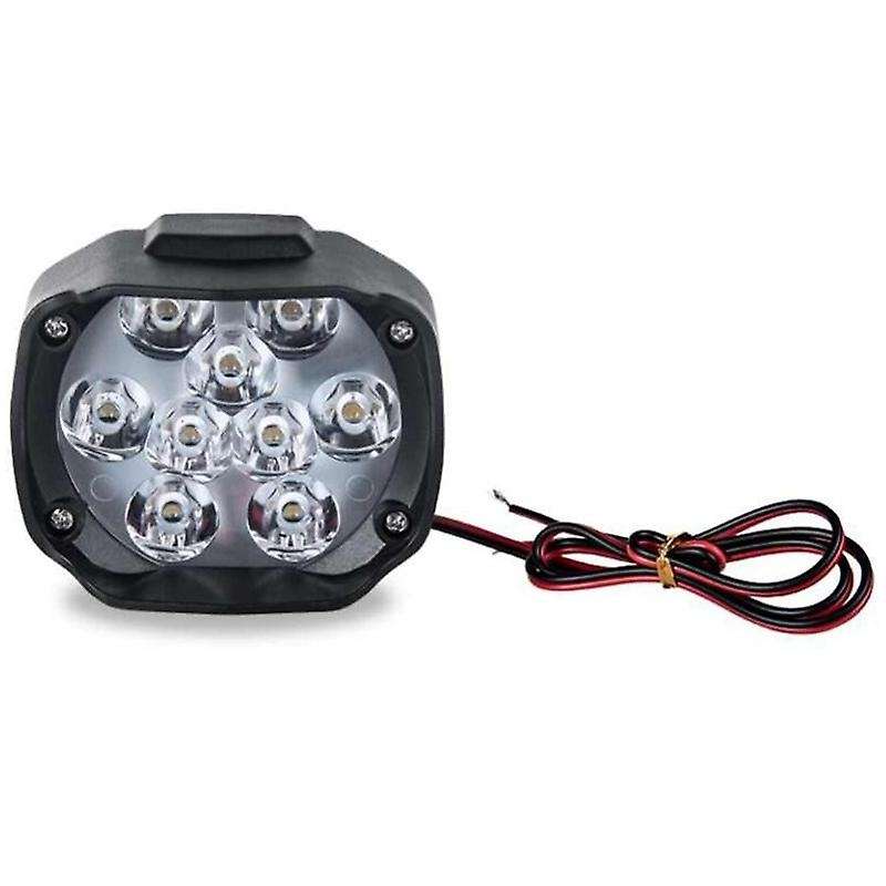 2Pcs Motorcycle Headlight 6500K White Super Bright 9 Led Working Spot Light Motorbike Fog Lamp 1800L