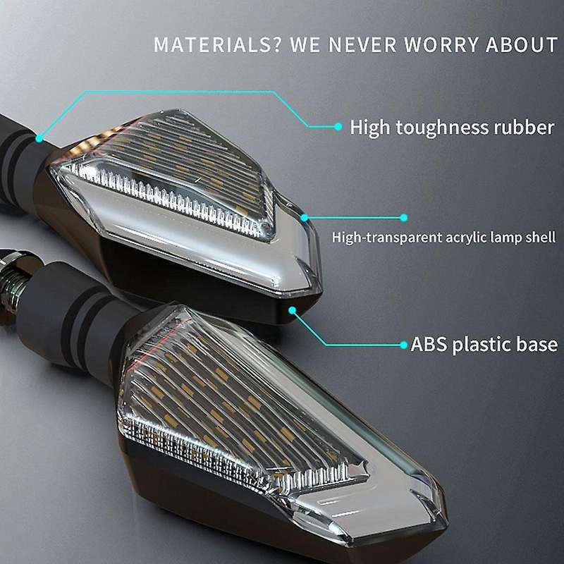 2PCS Motorcycle LED Turn Signal Lights Left Right Signal Lamp Daytime Running Lights for Red