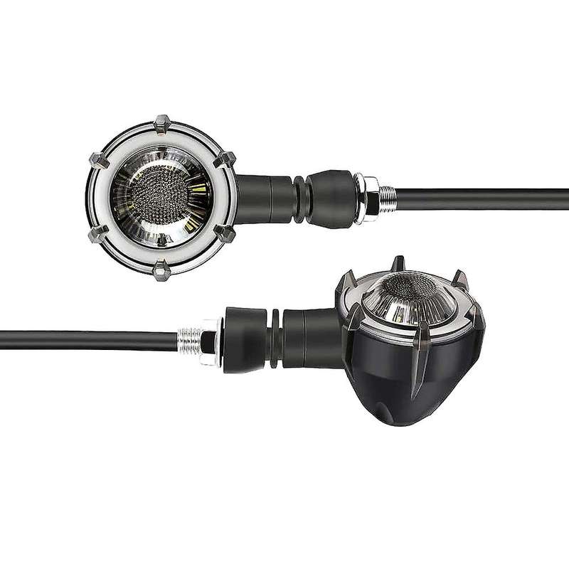 2Pcs Motorcycle Lights Modified LED Circular Flow Lights Two-Color Indicator Lights(Yellow Light + B