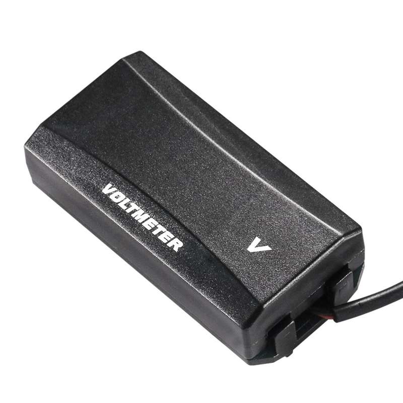 2Pcs Motorcycle Mini LED Display Digital Voltmeter Meter Voltage Tester Reverse Connection Protectio