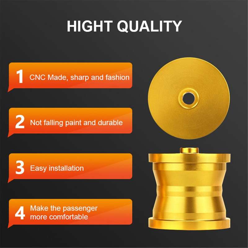 2Pcs Motorcycle Rear Seat Backrest Heighten Raised Cushion Supports for TMAX500 T-MAX530 Golden