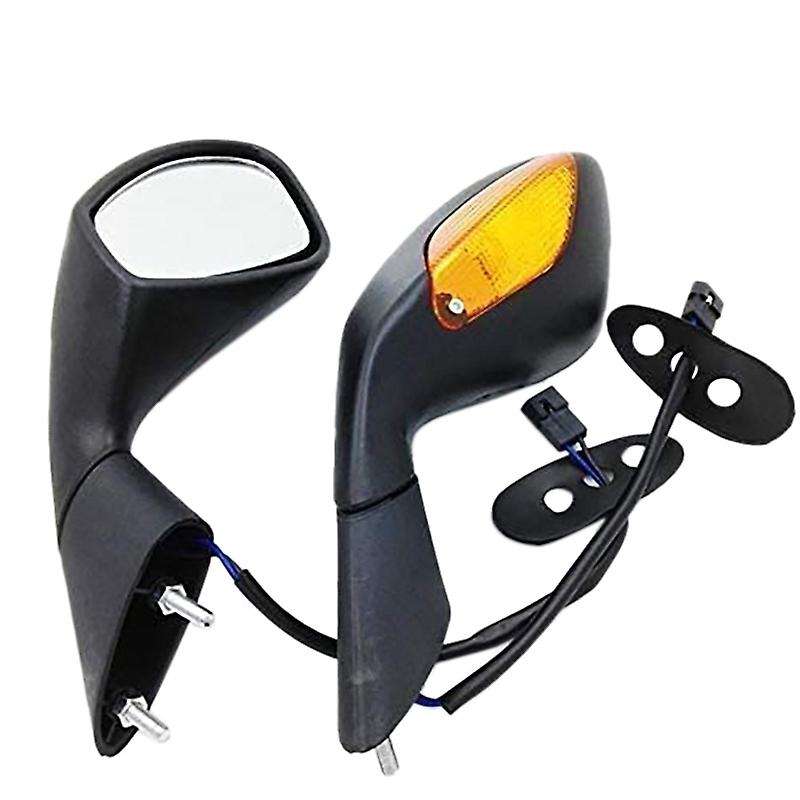 2Pcs Motorcycle Rearview Mirror Turn Signal Retrofit Side Mirror Reflector for 1000 2004-2008