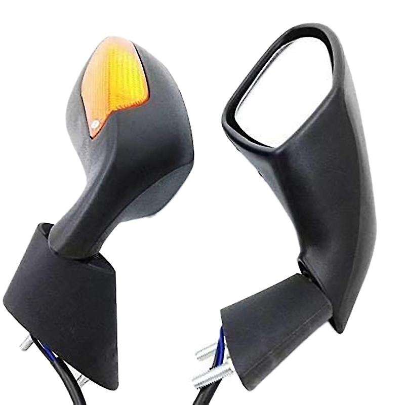2Pcs Motorcycle Rearview Mirror Turn Signal Retrofit Side Mirror Reflector for 1000 2004-2008
