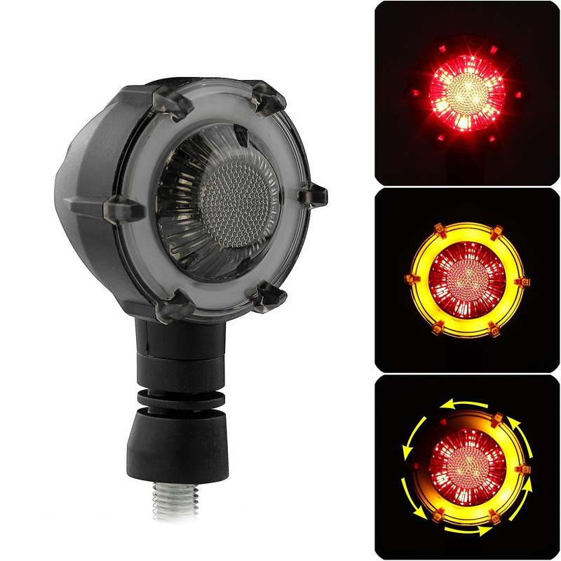 2Pcs Motorcycle Signal Light Modified Led Two-Color Streamer Turn Signal Indicator Light Daytime Run