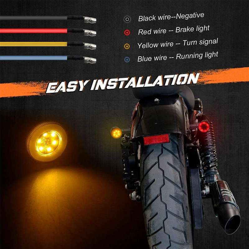 2PCS Motorcycle Turn Signals 15LED Motorcycle Blinkers Indicators for Motorbike Scooter Motorcycle A