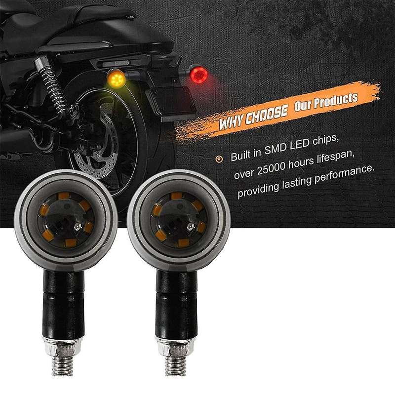 2PCS Motorcycle Turn Signals 15LED Motorcycle Blinkers Indicators for Motorbike Scooter Motorcycle A