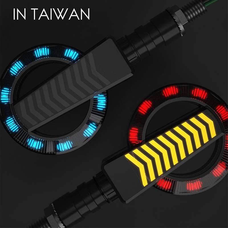 2PCS Motorcycle Turn Signals Light Tail Flasher Flowing Water Blinker IP68 Motorcycle Flashing Light